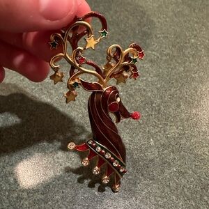 Majestic Rudolph the red-nose reindeer pin